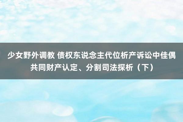 少女野外调教 债权东说念主代位析产诉讼中佳偶共同财产认定、分割司法探析（下）