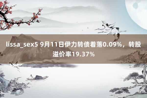 lissa_sex5 9月11日伊力转债着落0.09%，转股溢价率19.37%