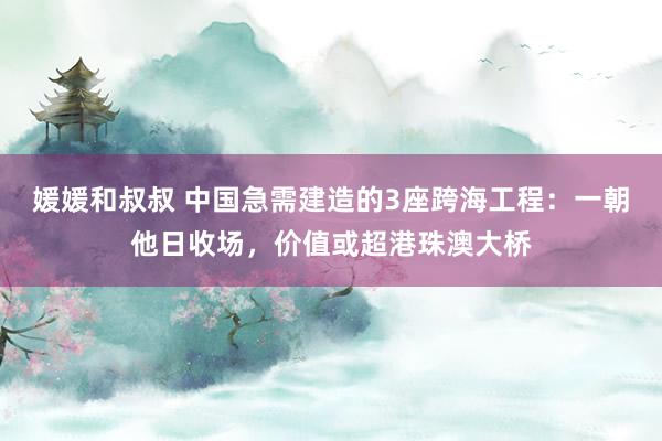 媛媛和叔叔 中国急需建造的3座跨海工程：一朝他日收场，价值或超港珠澳大桥