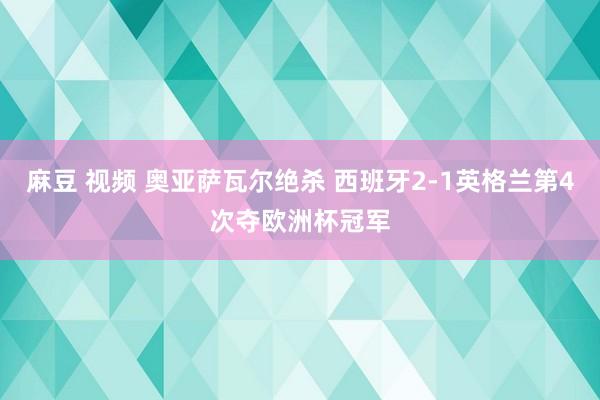 麻豆 视频 奥亚萨瓦尔绝杀 西班牙2-1英格兰第4次夺欧洲杯冠军