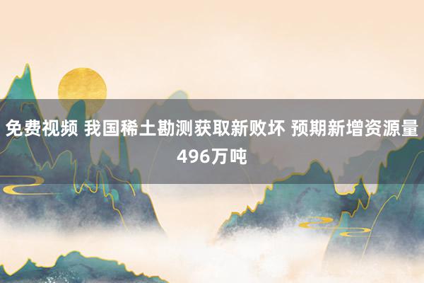 免费视频 我国稀土勘测获取新败坏 预期新增资源量496万吨