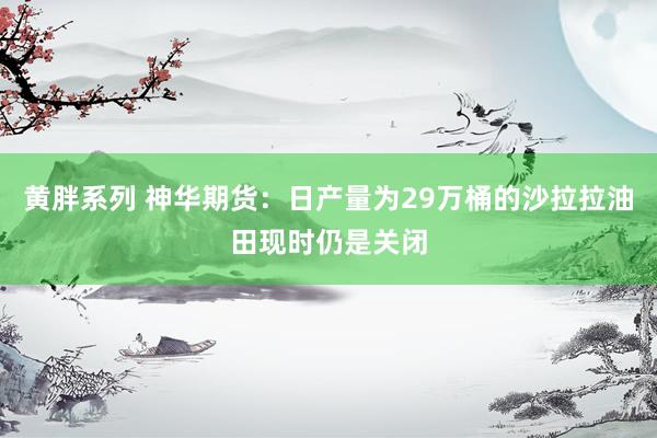 黄胖系列 神华期货：日产量为29万桶的沙拉拉油田现时仍是关闭