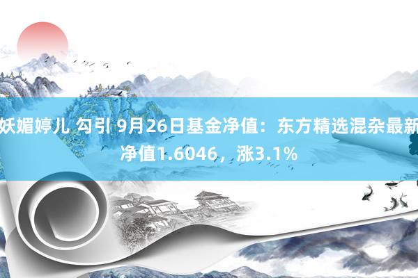 妖媚婷儿 勾引 9月26日基金净值：东方精选混杂最新净值1.6046，涨3.1%