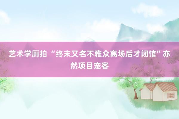 艺术学厕拍 “终末又名不雅众离场后才闭馆”亦然项目宠客