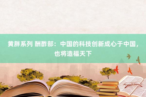 黄胖系列 酬酢部：中国的科技创新成心于中国，也将造福天下