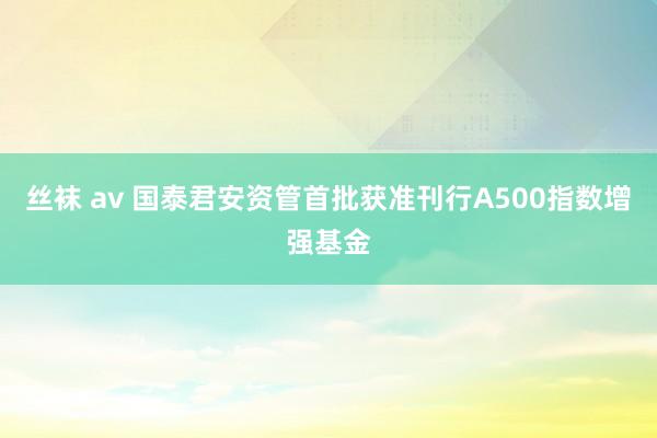 丝袜 av 国泰君安资管首批获准刊行A500指数增强基金