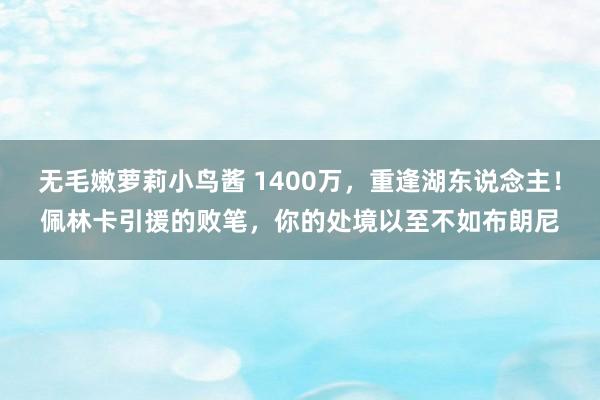 无毛嫩萝莉小鸟酱 1400万，重逢湖东说念主！佩林卡引援的败笔，你的处境以至不如布朗尼