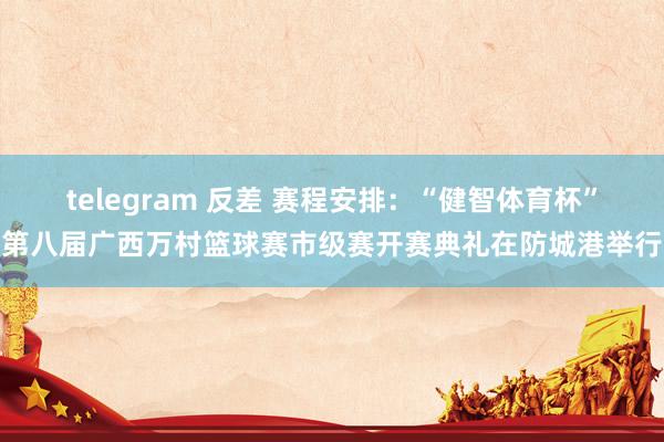 telegram 反差 赛程安排：“健智体育杯”第八届广西万村篮球赛市级赛开赛典礼在防城港举行