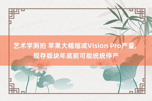 艺术学厕拍 苹果大幅缩减Vision Pro产量， 现存版块年底前可能统统停产