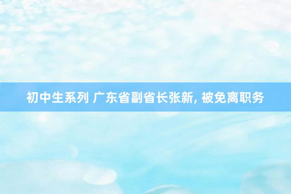 初中生系列 广东省副省长张新， 被免离职务