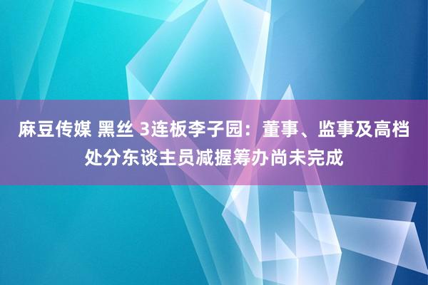 麻豆传媒 黑丝 3连板李子园：董事、监事及高档处分东谈主员减握筹办尚未完成