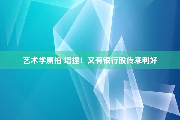 艺术学厕拍 增捏！又有银行股传来利好