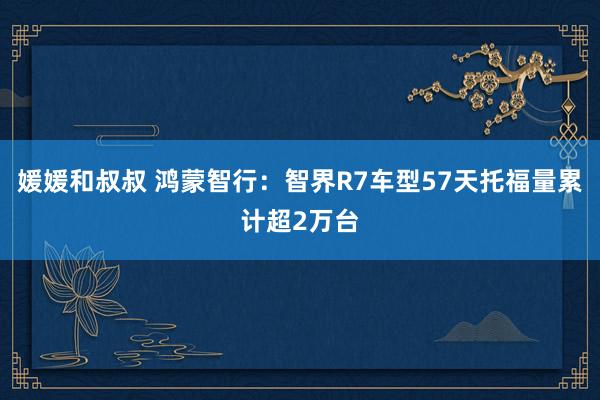 媛媛和叔叔 鸿蒙智行：智界R7车型57天托福量累计超2万台