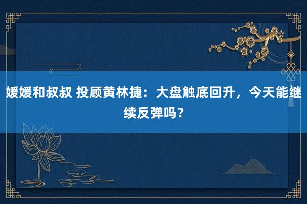 媛媛和叔叔 投顾黄林捷：大盘触底回升，今天能继续反弹吗？