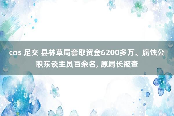 cos 足交 县林草局套取资金6200多万、腐蚀公职东谈主员百余名， 原局长被查