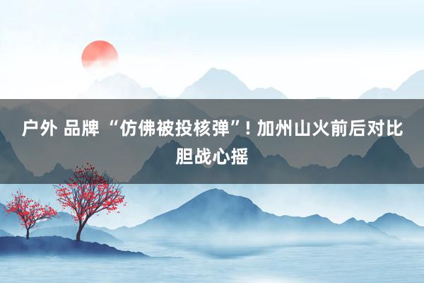 户外 品牌 “仿佛被投核弹”! 加州山火前后对比胆战心摇