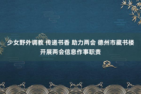 少女野外调教 传递书香 助力两会 德州市藏书楼开展两会信息作事职责